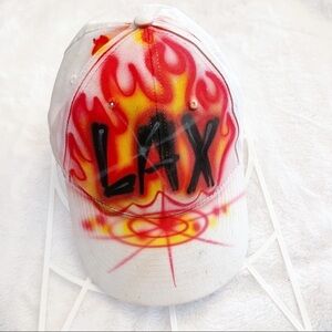 Airbrushed Spray Paint Graffiti LAX Hat Trucker Snapback Personalized Hat OS